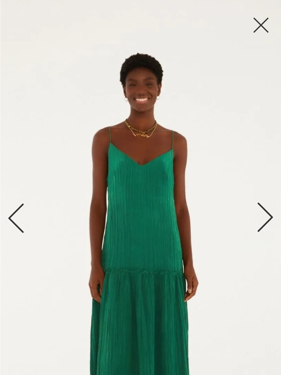 FARM Rio Dresses & Skirts - NWT FARM Rio Emerald Green Pleated Slip Maxi Dress